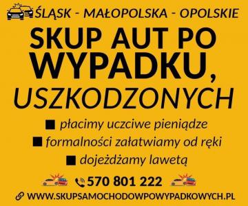 Skup samochodów po wypadku Transport lawetą Śląsk/Małopolska/Opolszczyzna