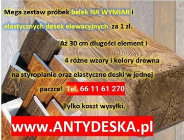 DARMOWE PRÓBKI, PROMOCJA NA ELASTYCZNE DESKI ELEWACYJNE I BELKI RUSTYKALNE AntyDeska.pl